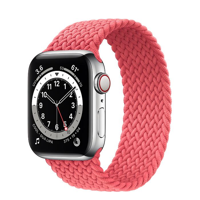Apple Watch Series 6 Silver Stainless Steel Case with Braided Solo Loop (44mm,40mm GPS + Cellular) - iStock BD