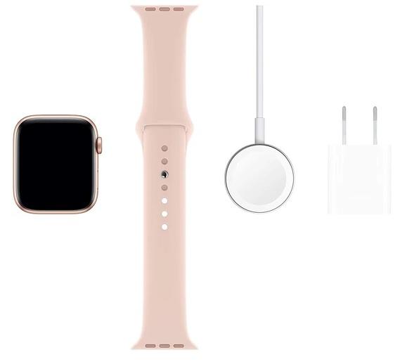 Apple Watch Series 5 (GPS, 44mm) - Gold Aluminum Case with Pink Sport Band - iStock BD