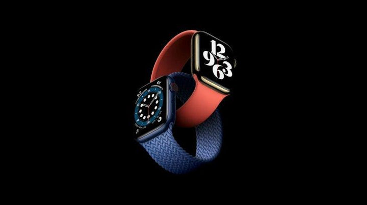 Apple Watch Series 6 Blue Aluminum Case with Braided Solo Loop GPS - iStock BD